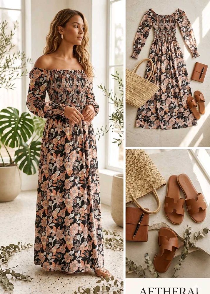 Floral Smocked Maxi Dress