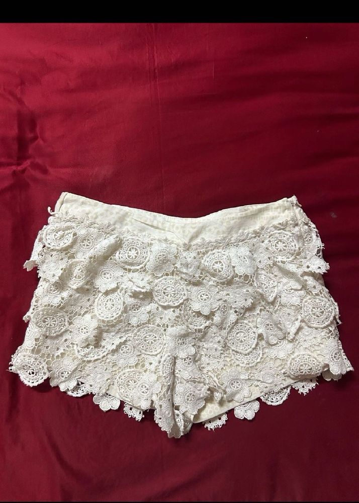Boho Lace Crochet Shorts