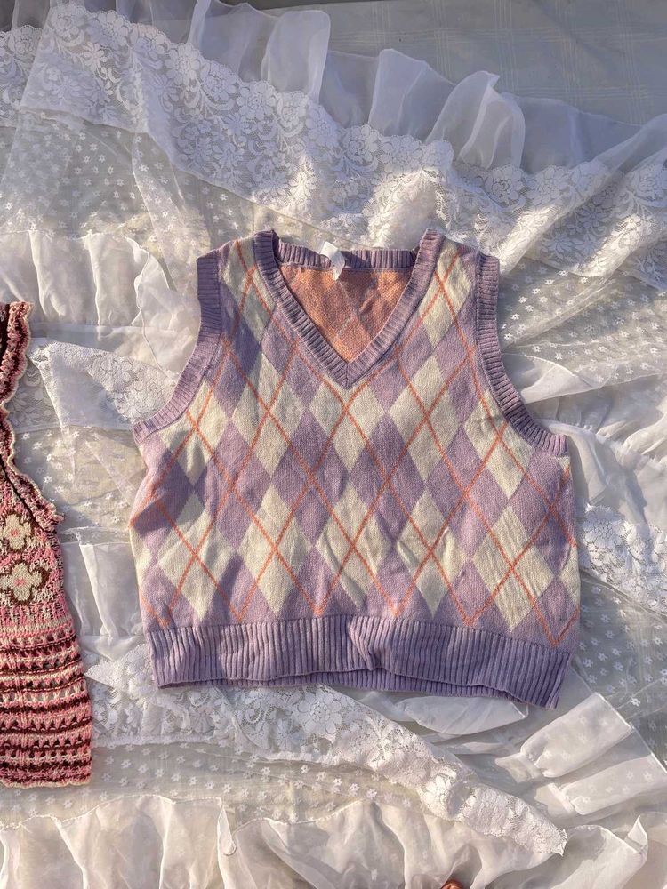 Argyle Knit Vest