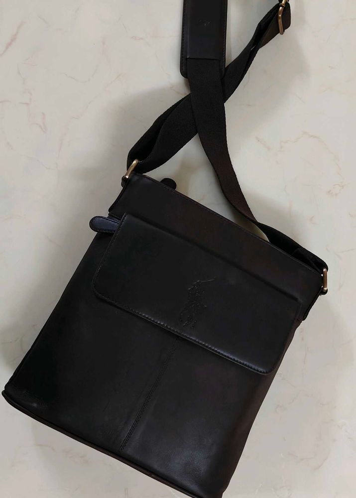 Classic Black Leather Crossbody Bag