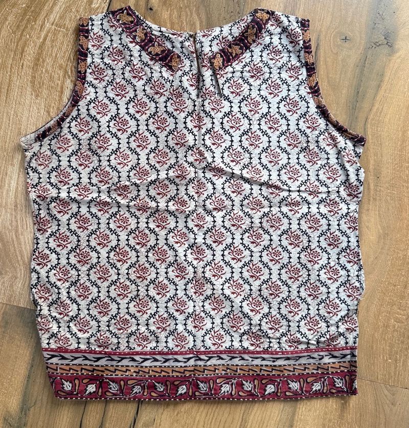 Boho Print Sleeveless Blouse