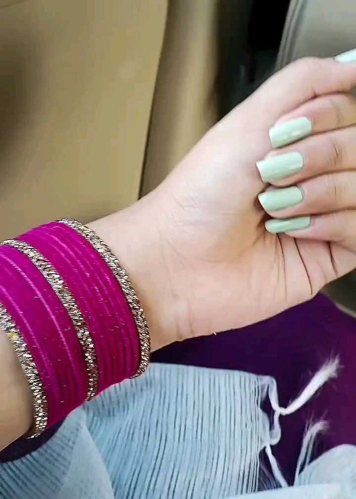 Vibrant Pink Velvet Bangles