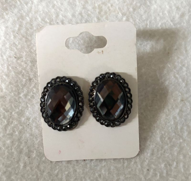 Oval Gemstone Stud Earrings