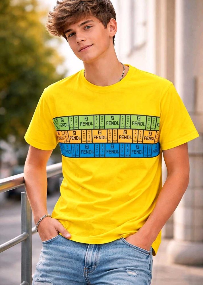 Fendi Roma Italy Yellow T-Shirt