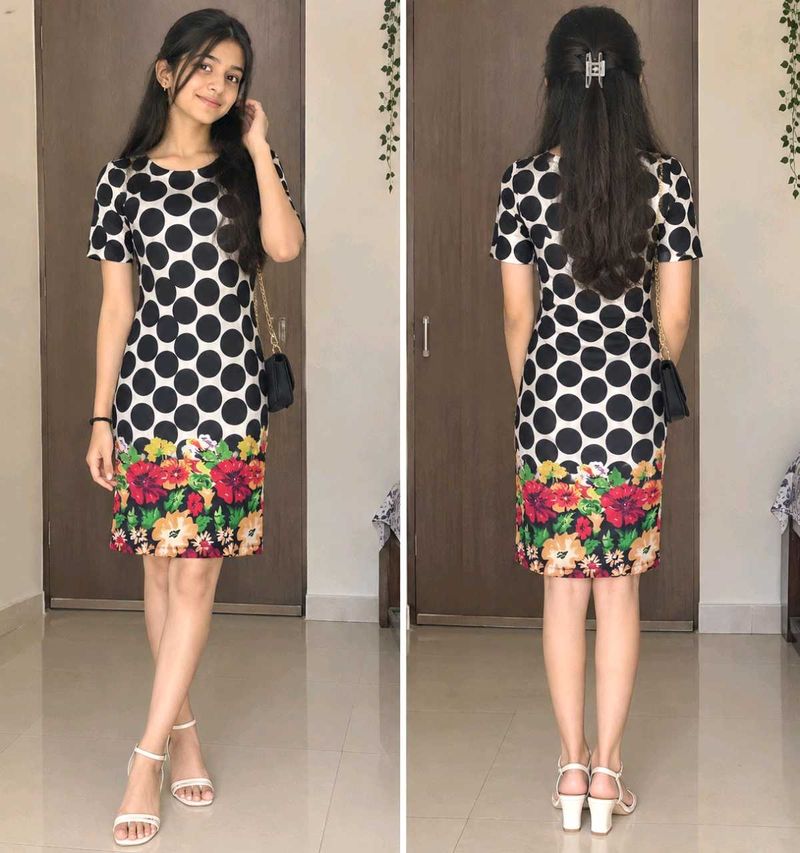 Chic Polka Dot &amp; Floral Print Dress