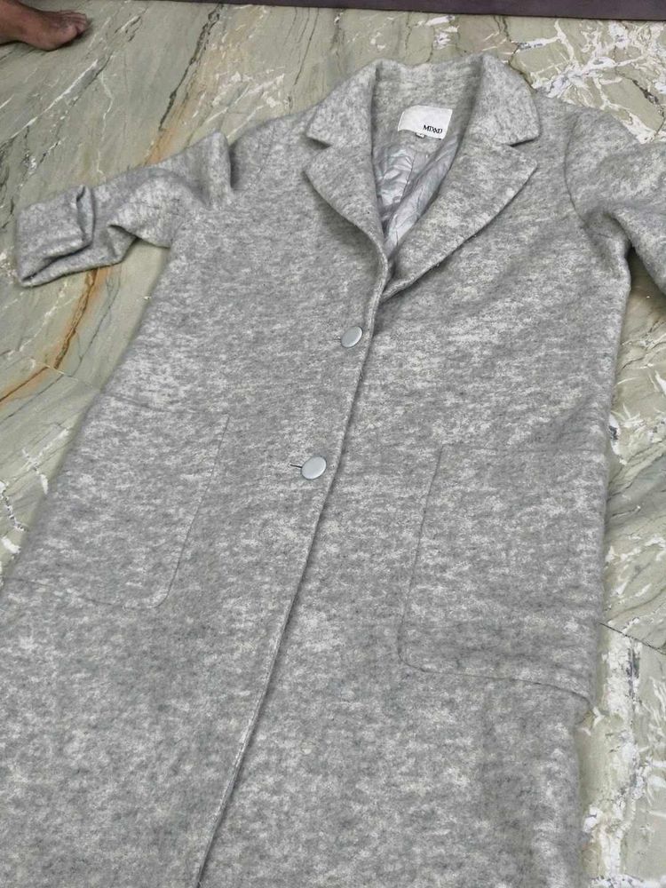 Stylish Grey Textured Coat