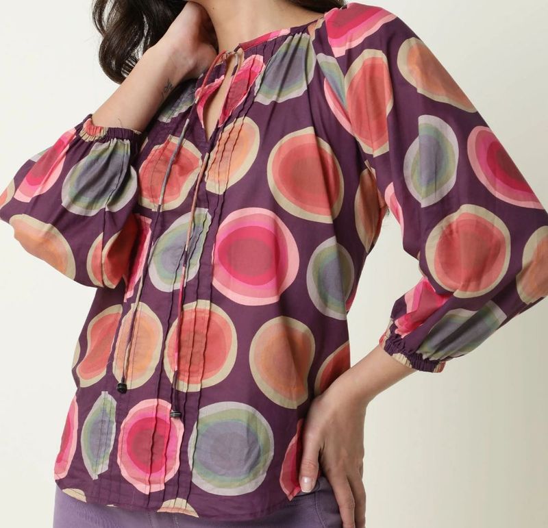Rareism - Colorful Polka Dot Blouse