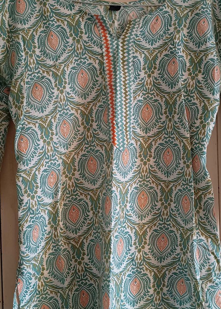 Elegant Printed Cotton Short Kurti