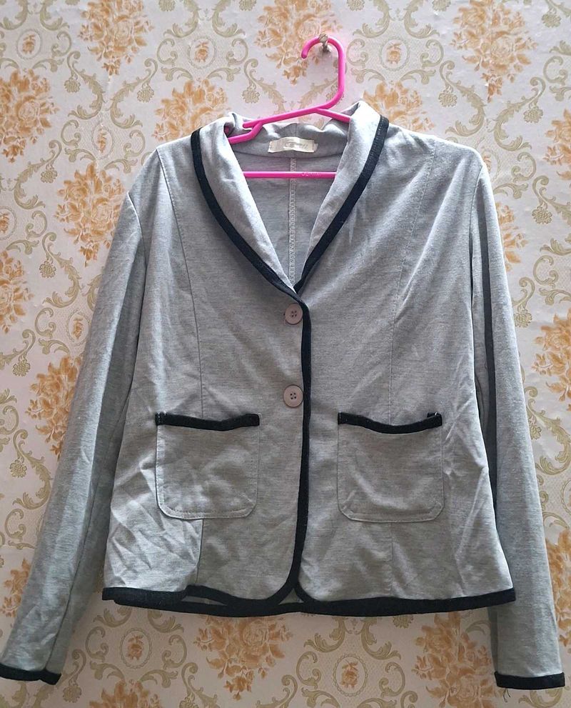 Grey Blazer with Black Trim