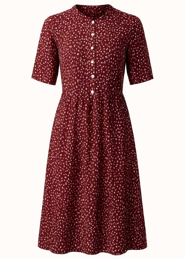 Maroon Polka Dot Dress