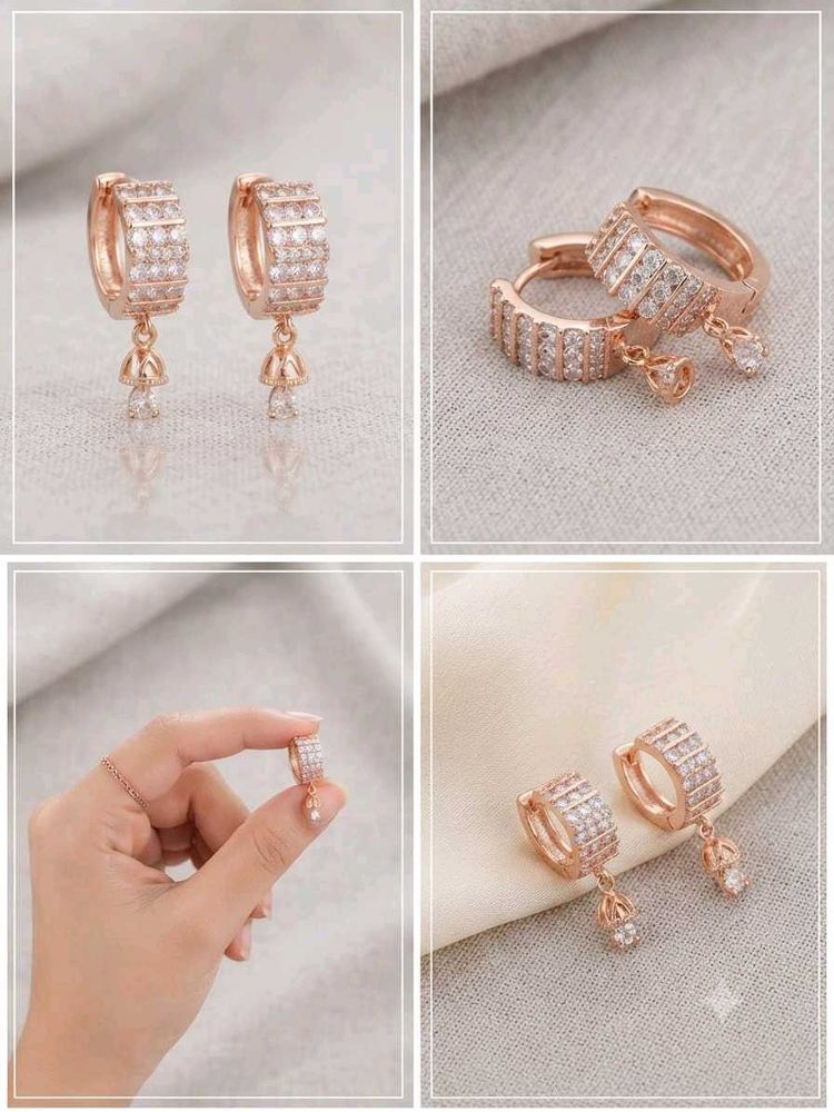 Rose Gold Diamond Stud Earrings
