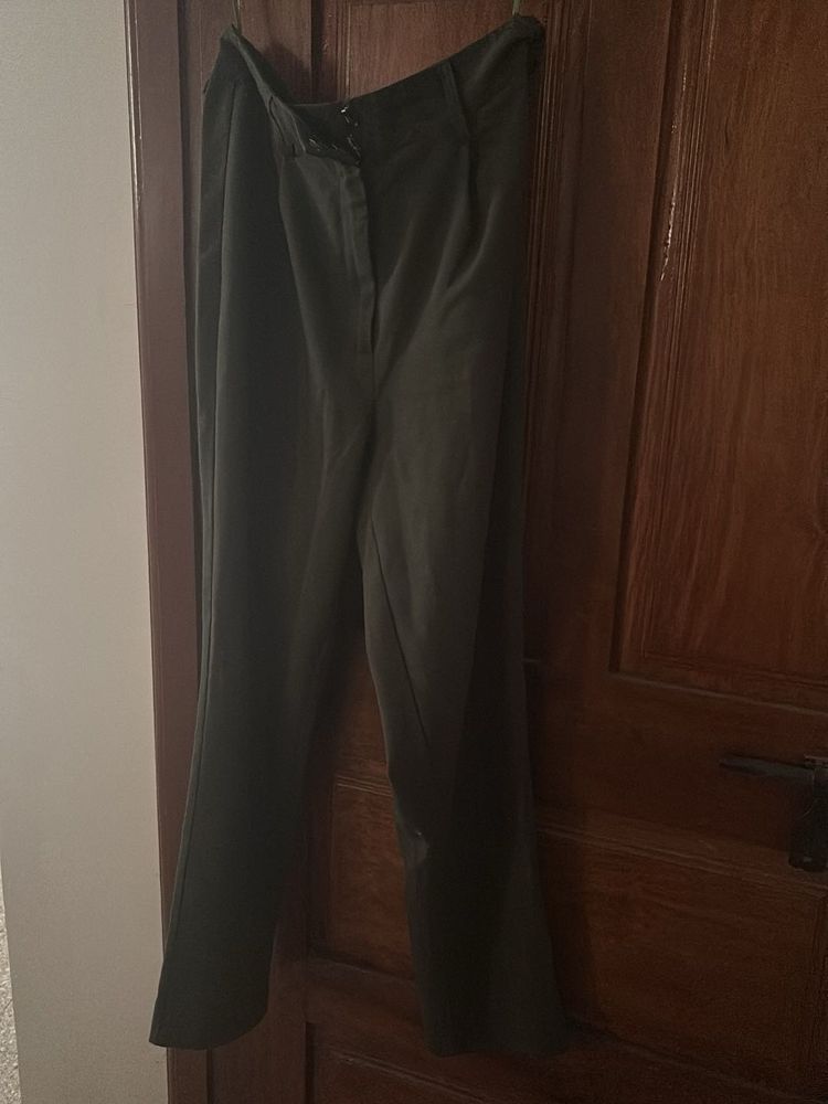 Olive Green Cover Story High Waisted Trouser