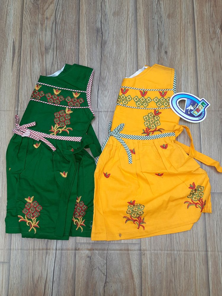 Frock With Thread Work 🧚‍♀️ ( Pack Of 2 )