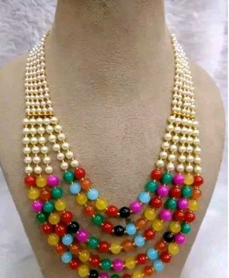 5 line colourful beads maala..