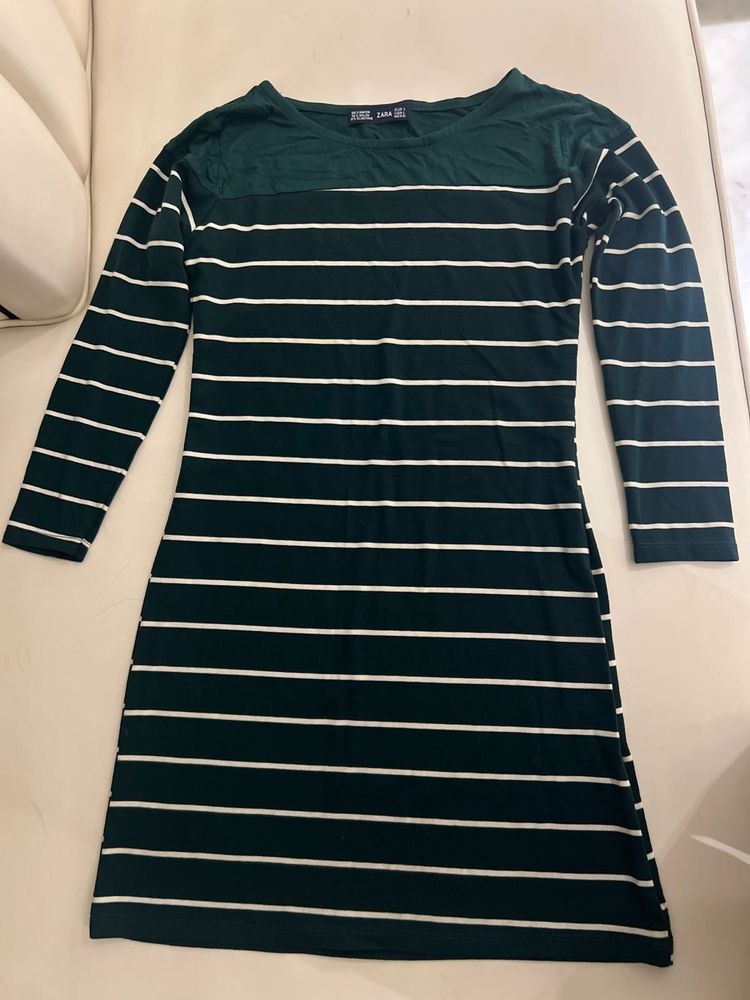 Zara Striped Long Sleeve Dress