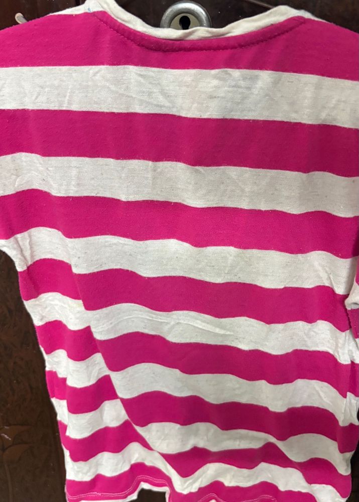 Pink &amp; White Striped T-Shirt