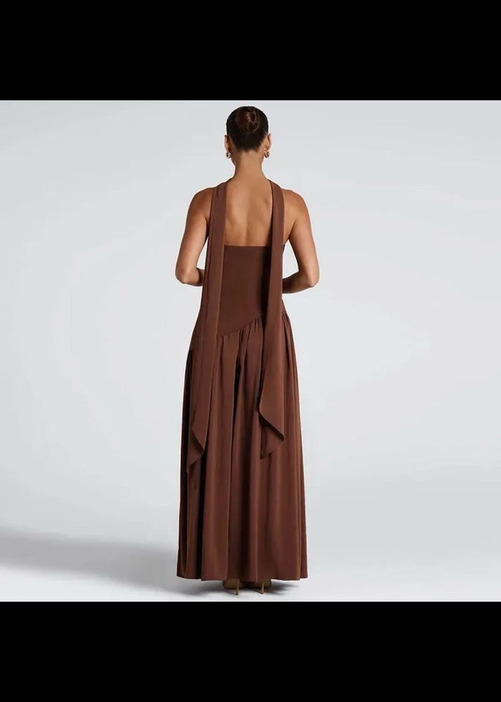 Elegant Brown Maxi Dress