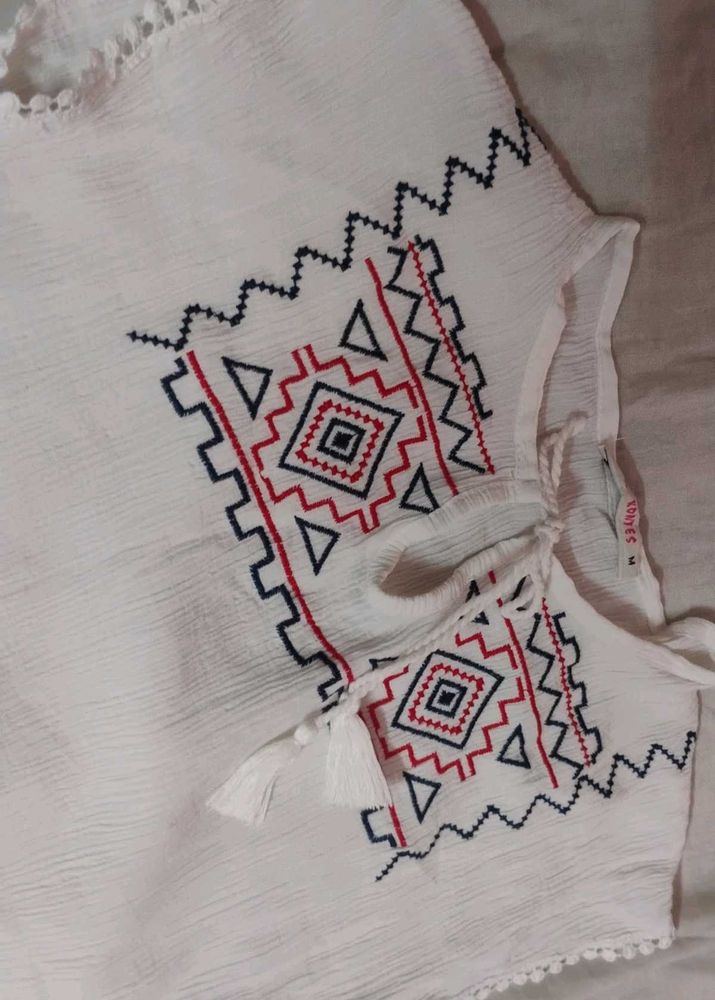 Embroidered White Top(UNUSED)