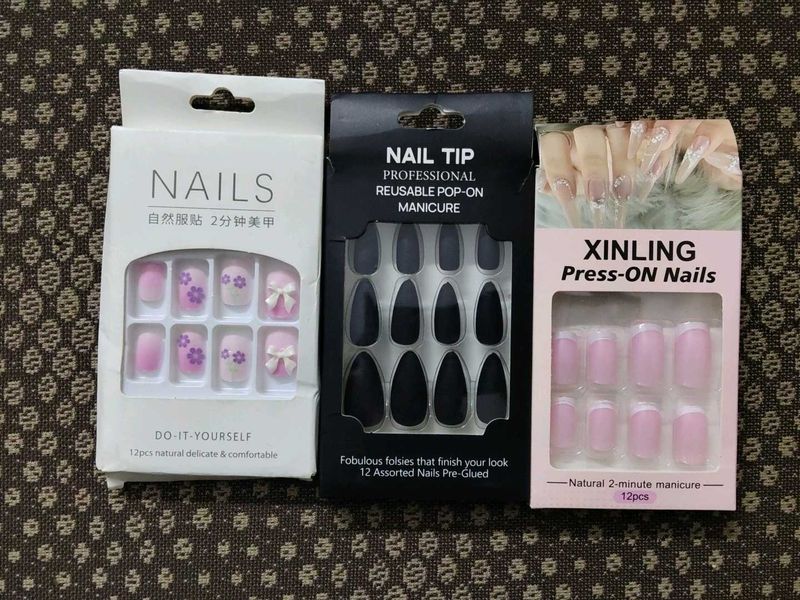 Press-On Nails Set ( all three)