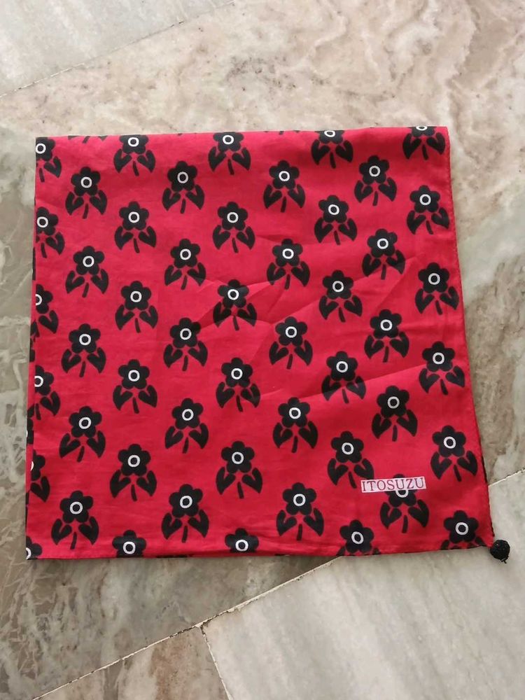 Red with Black Floral Print bandana