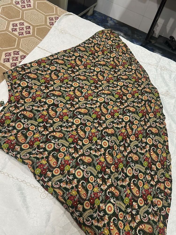 Stylish Printed Ethnic lahenga blause full gher