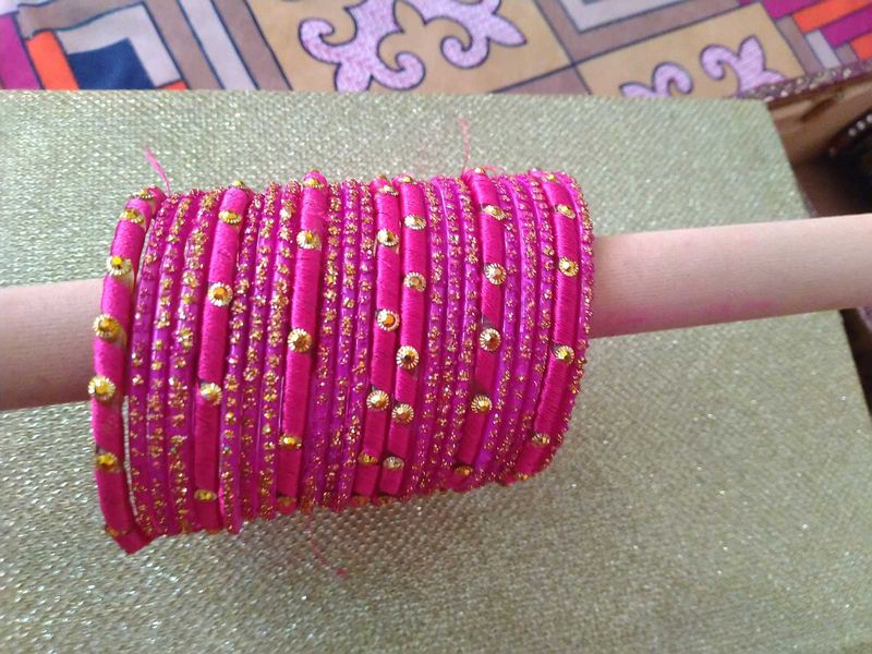 Pink &amp; Gold Bangle Set