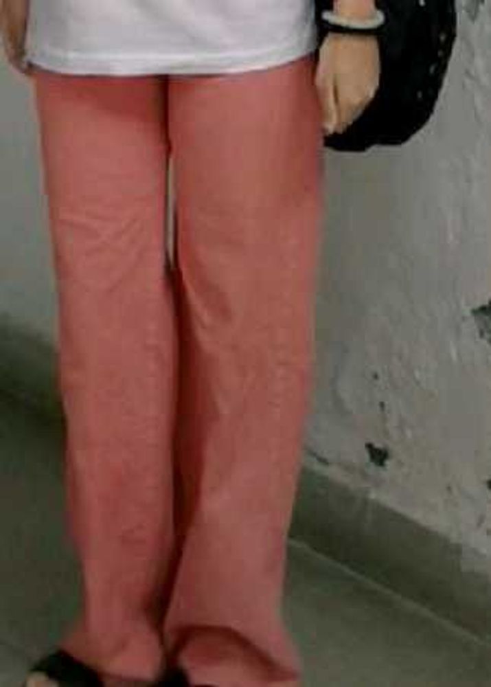 Coral Pink Relaxed Fit Pants