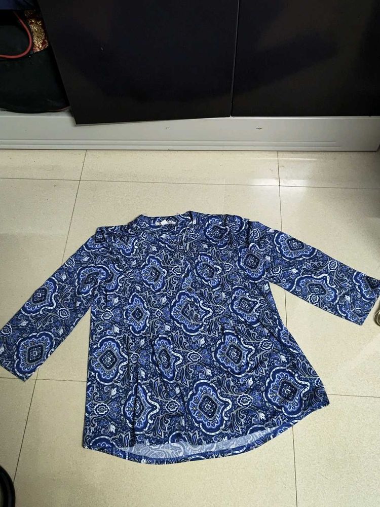 Blue Paisley Print Kurta