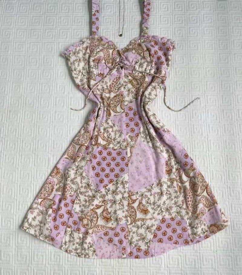 Thrifted Patchwork Floral Print Sundress
