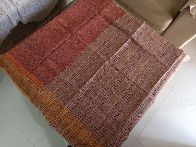 Elegant Rust and Brown Cotton Printed Kota Saree