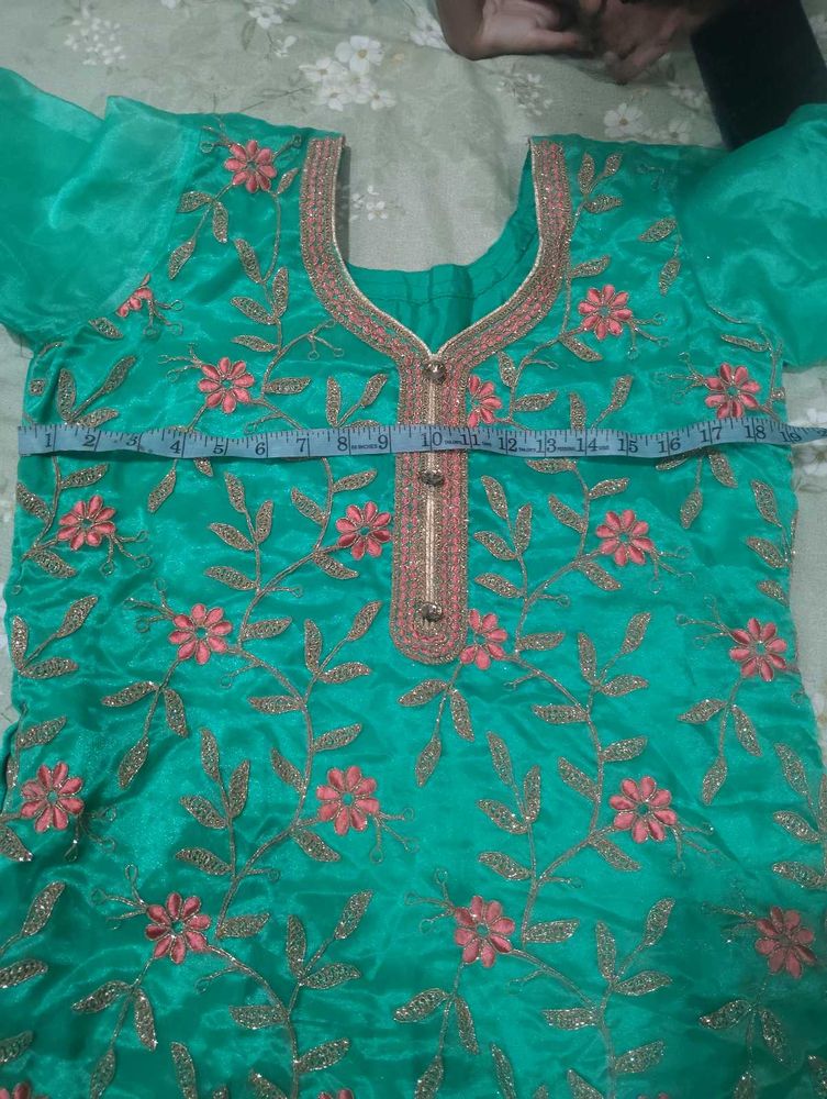 Emerald Green Embroidered Kurta Set