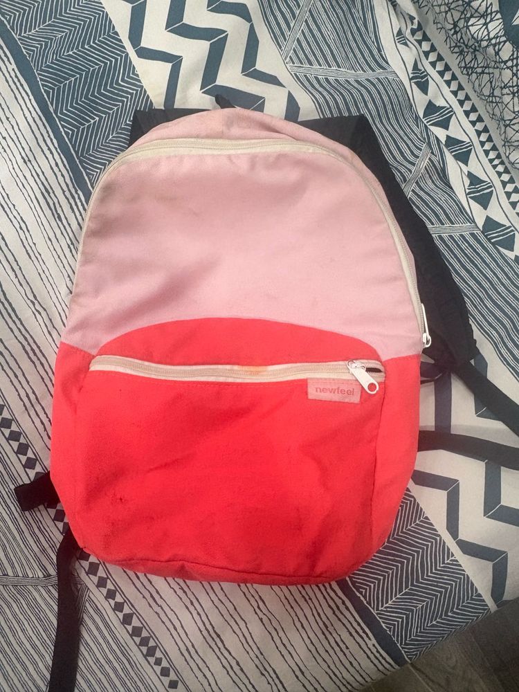 Decathlon Cute Pink and Coral Backpack