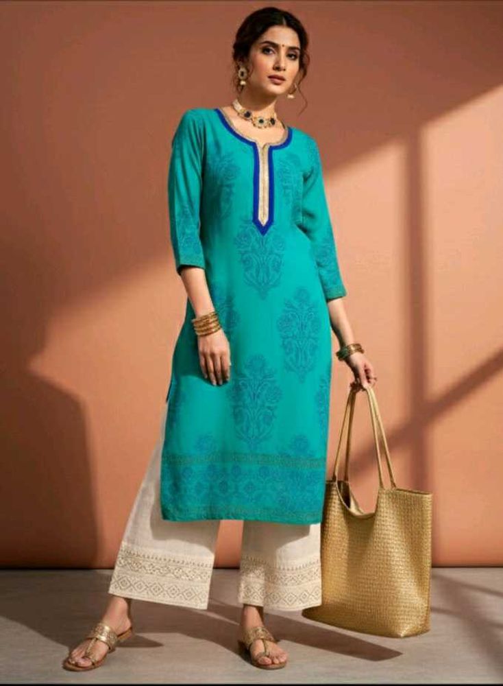 💙Beautiful💙Libas Sea Green Printed Kurta
