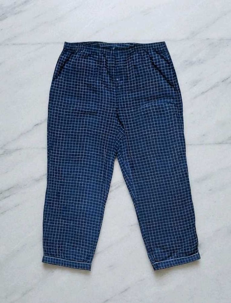 Comfortable Blue Checkered Sleepwear Pants