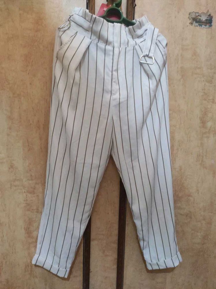 combo ladies Striped High-Waisted Pants &amp; shirt