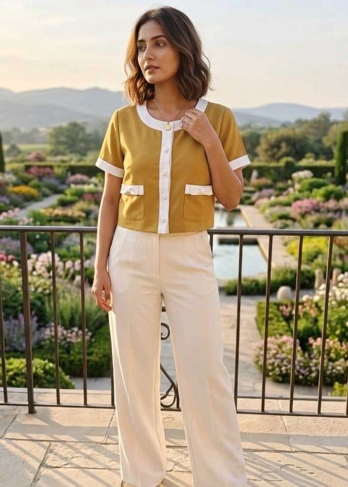Stylish Mustard Cropped Top