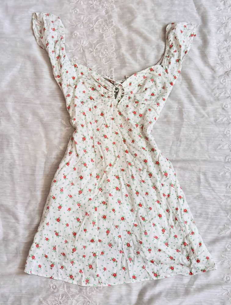 Cute Floral Print Mini Dress
