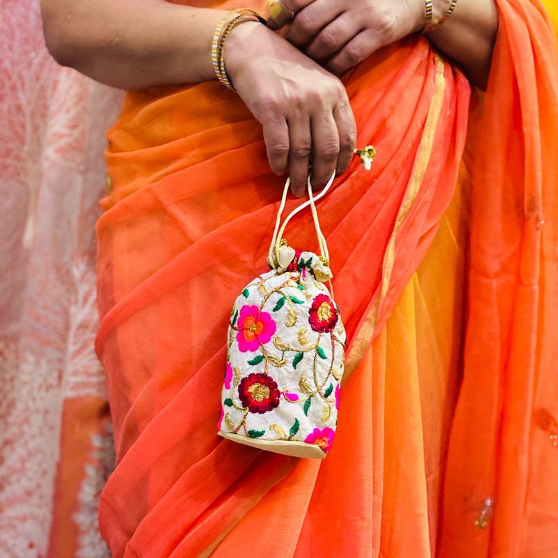 embroidered potli bag