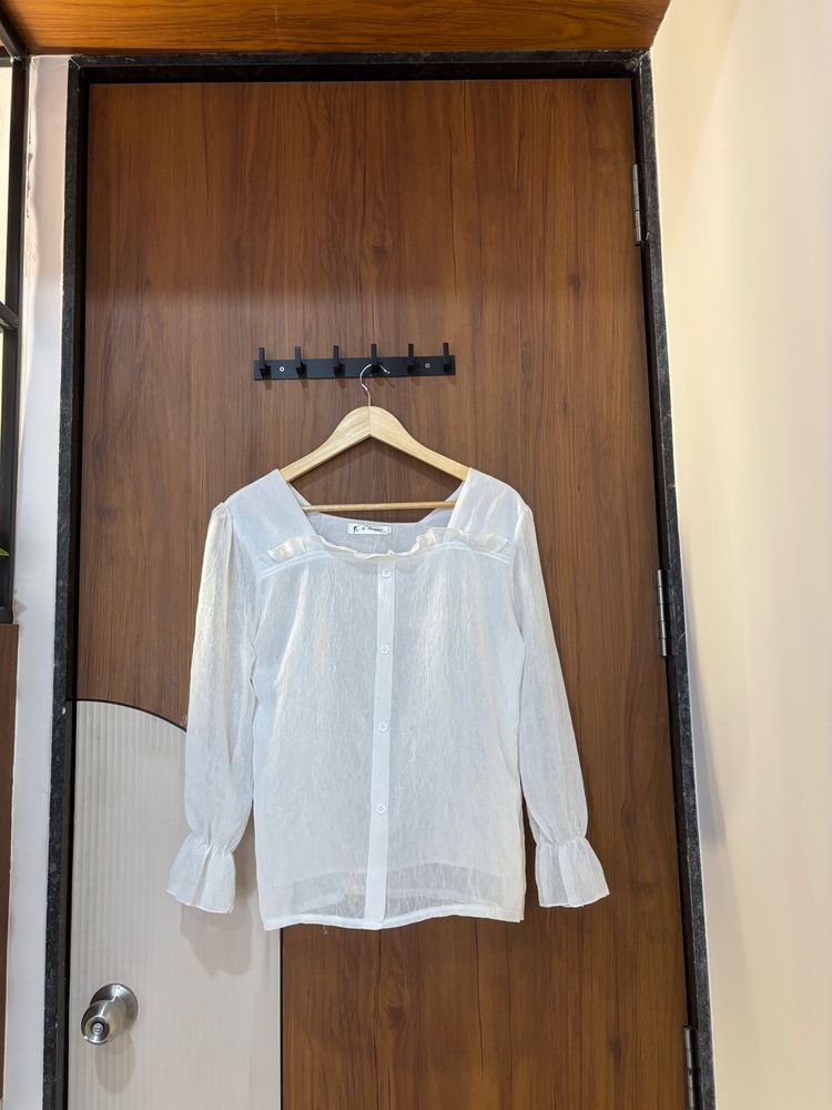 White Long Sleeve Top