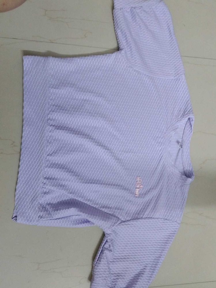 Light Purple Textured Long Sleeve Top