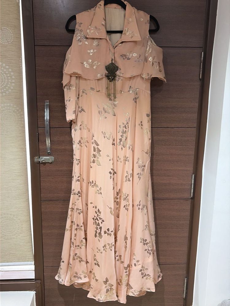 New Gown Peach cold shoulder