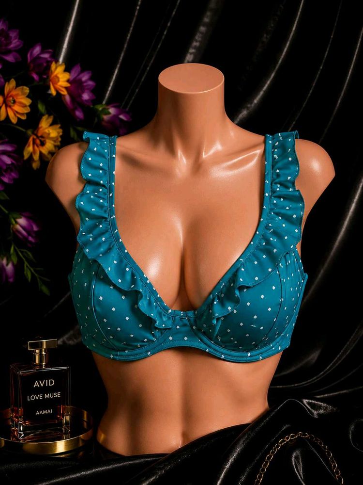 🇳🇿💫🎀Teal Polka Dot Bikini bra