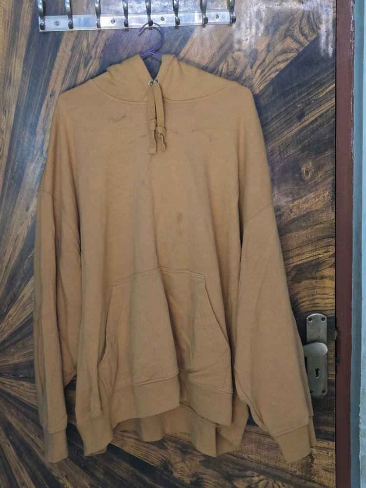H&amp;M Relaxed Fit Heavyweight Mustard Yellow Hoodie
