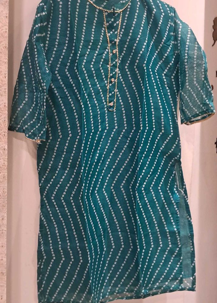 BRAND NEW Rajasthani Bandhani Green Kurta