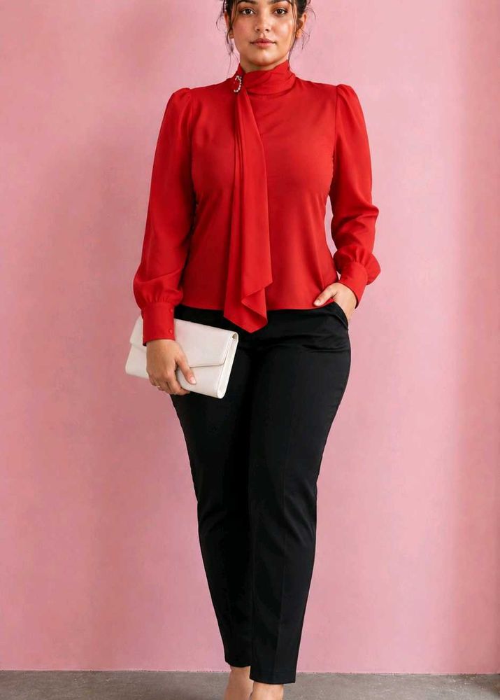 Shein relaxed fit puffed sleeve top
