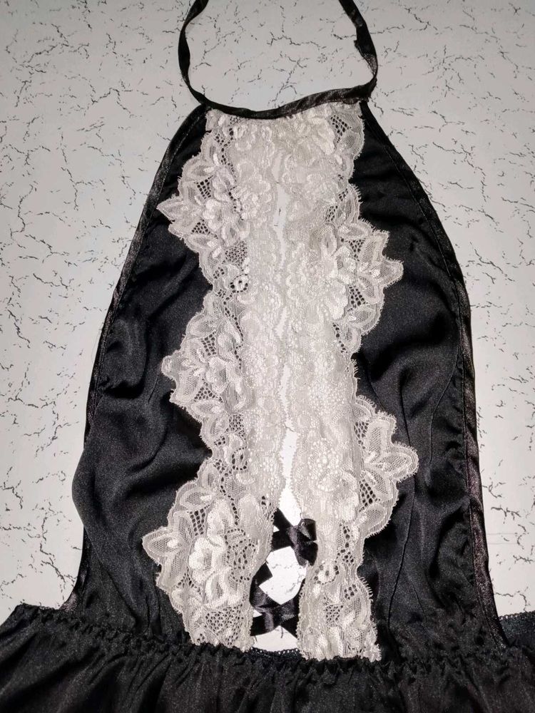 Black Lace Maid Lingerie Set