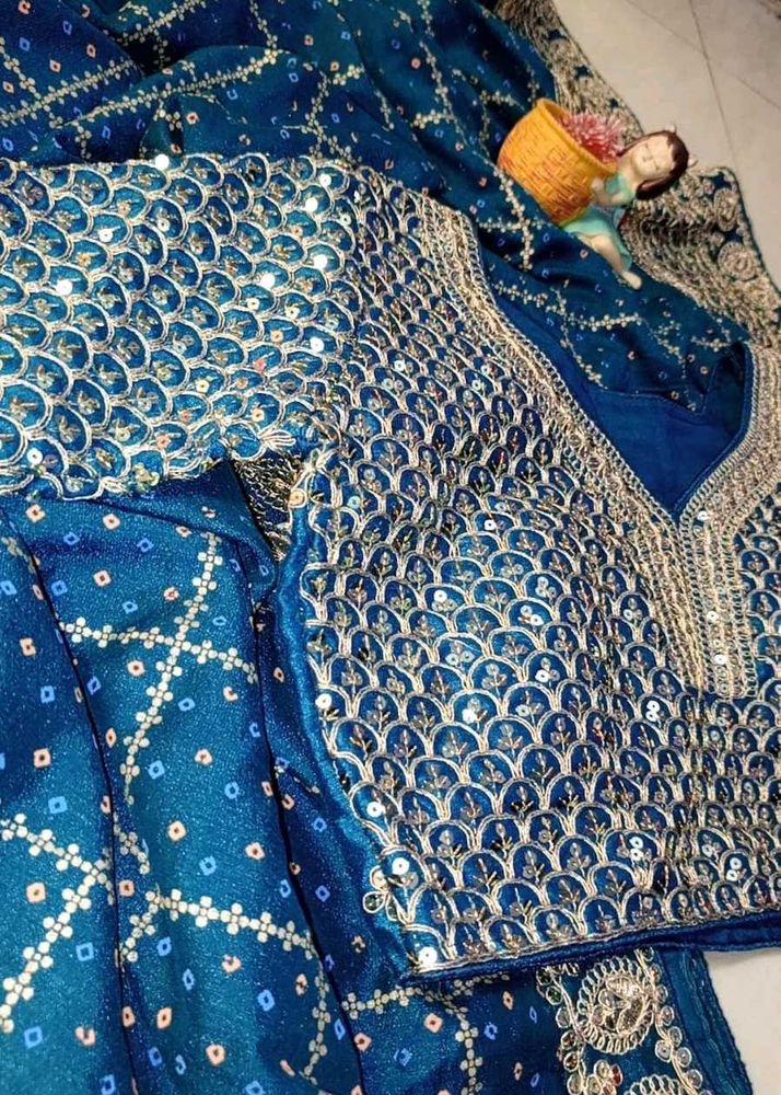 Elegant Teal Lehenga Choli Set
