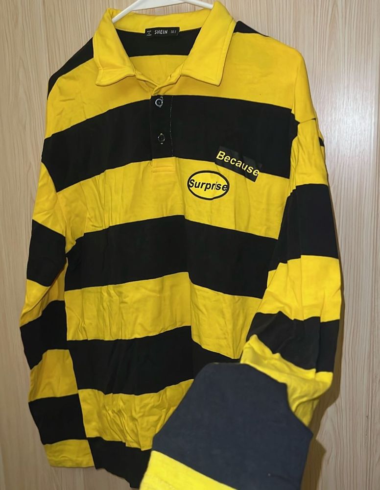 Yellow &amp; Black Striped Polo Shirt