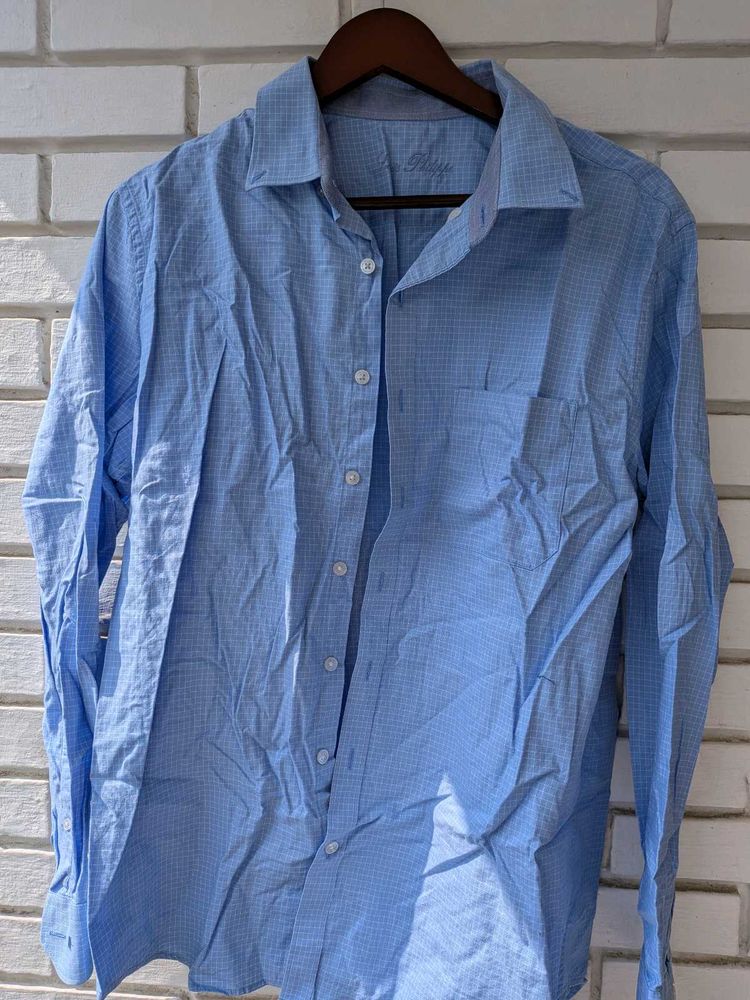 Light Blue Gingham Dress Shirt
