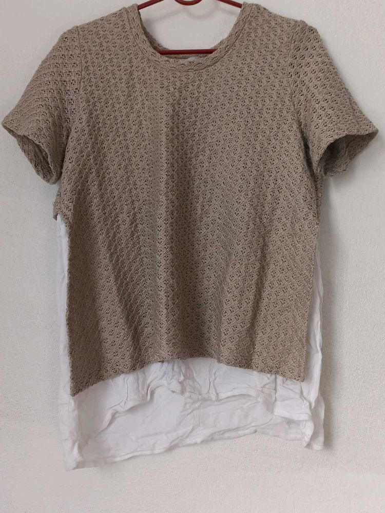 Beige Zara Top - Worn Once , Great Condition